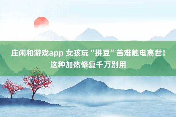 庄闲和游戏app 女孩玩“拼豆”苦难触电离世！这种加热修复千万别用
