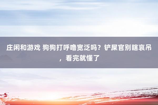 庄闲和游戏 狗狗打呼噜宽泛吗？铲屎官别瞎哀吊，看完就懂了