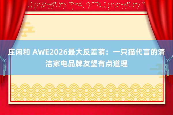 庄闲和 AWE2026最大反差萌：一只猫代言的清洁家电品牌友望有点道理