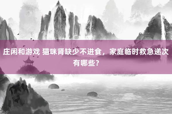 庄闲和游戏 猫咪肾缺少不进食，家庭临时救急递次有哪些？