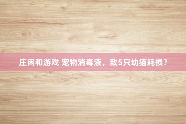 庄闲和游戏 宠物消毒液，致5只幼猫耗损？