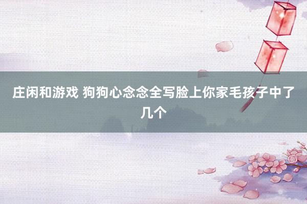 庄闲和游戏 狗狗心念念全写脸上你家毛孩子中了几个